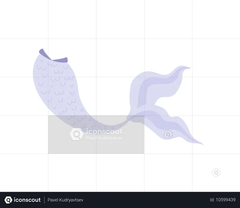 Cauda de sereia na cor roxa  Ilustração