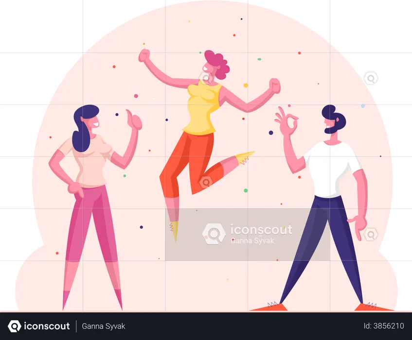 Celebração de feedback positivo  Ilustração