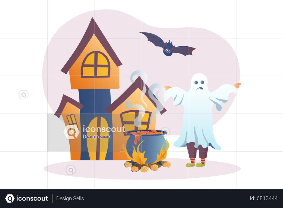 Celebração assustadora do Halloween  Ilustração