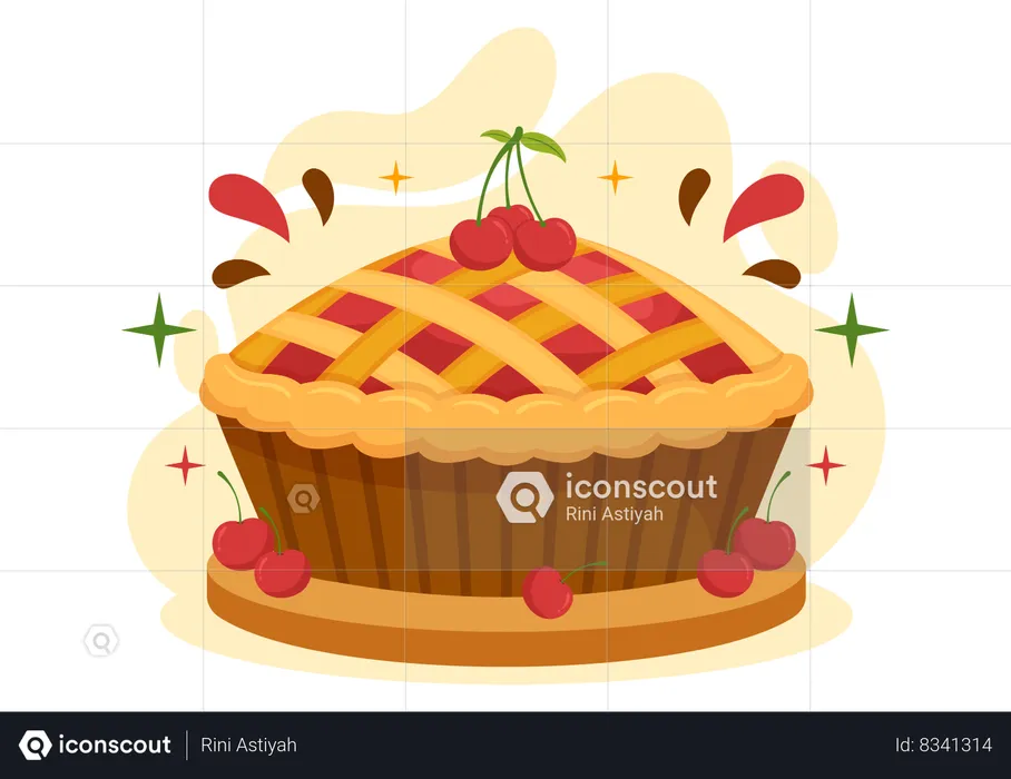 Comemoração da torta de cereja  Ilustração