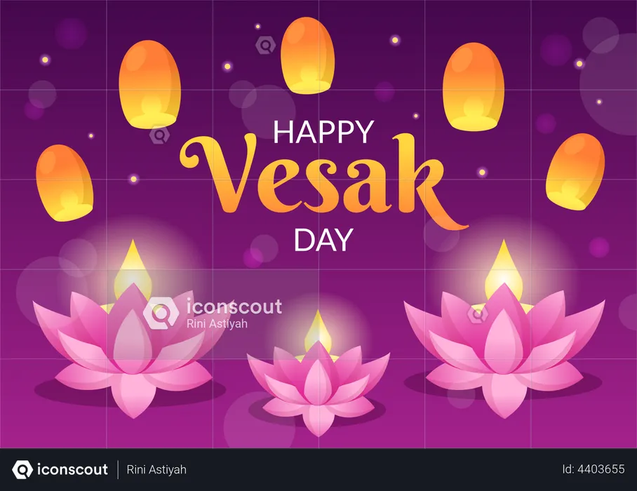 Celebração do dia vesak  Ilustração