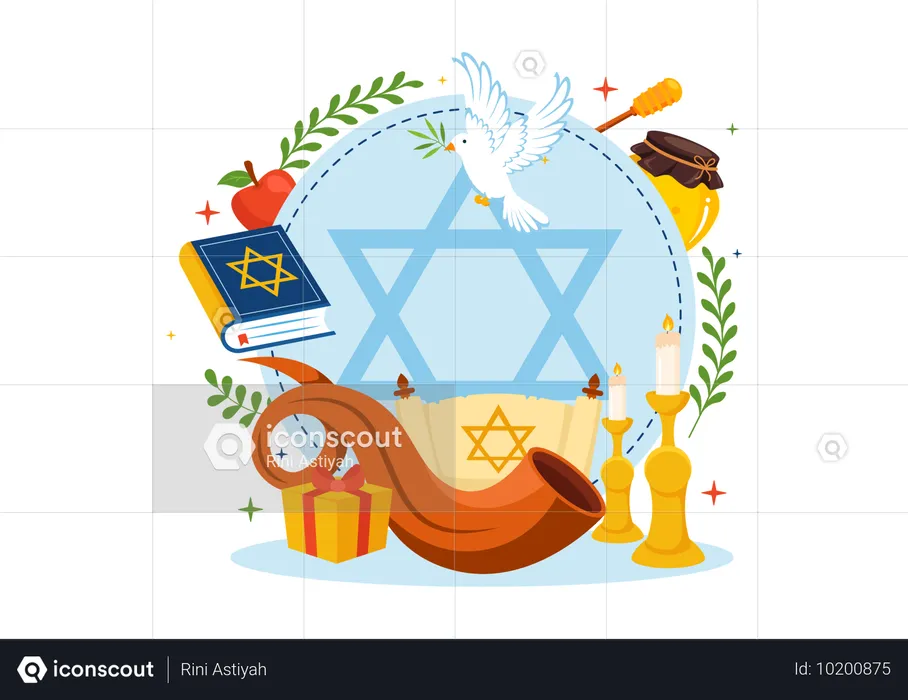 Celebração do Yom Kippur  Ilustração