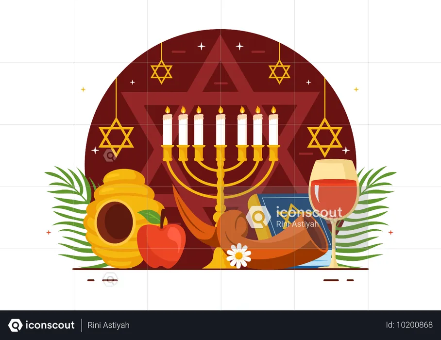 Celebración de Yom Kippur  Ilustración