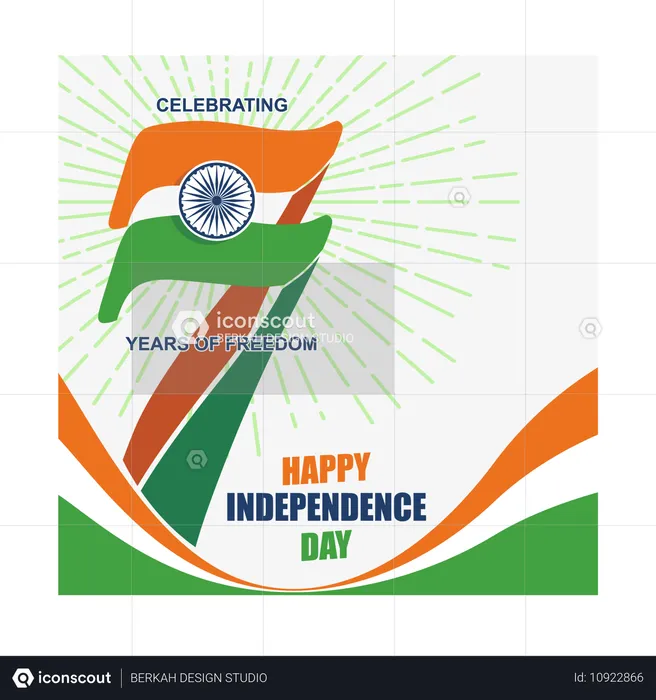 Celebrando el 77° Día de la Independencia de la India  Ilustración