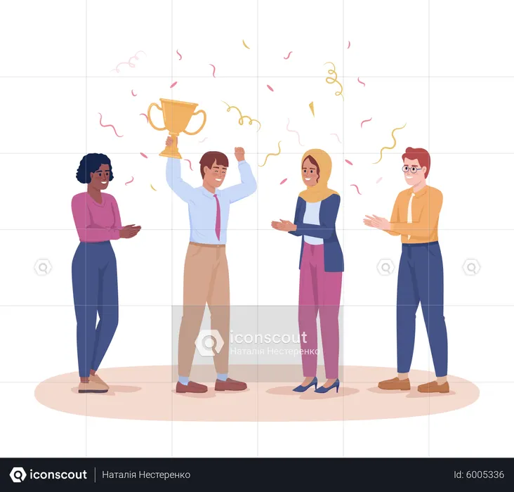 Celebrando el éxito empresarial  Ilustración