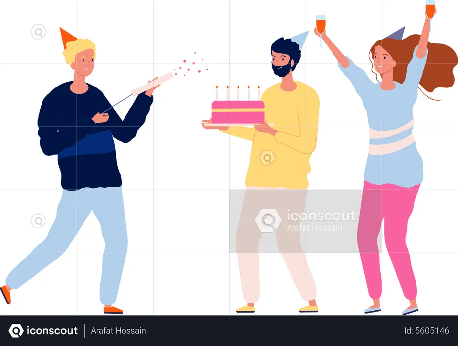 Celebrating birthday  Illustration