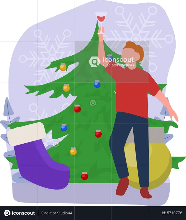 Celebrating Christmas  Illustration