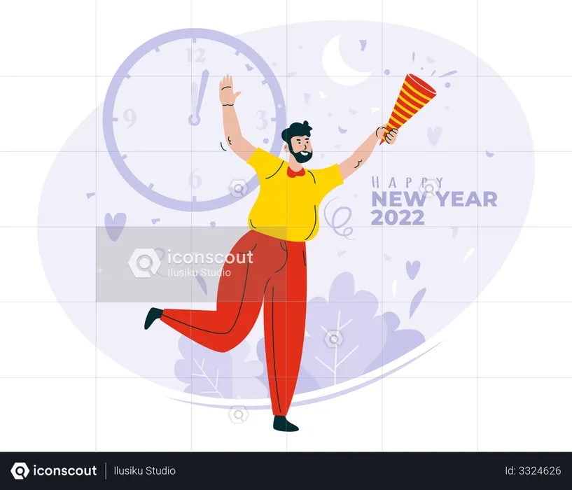 Celebrating new year 2022  Illustration