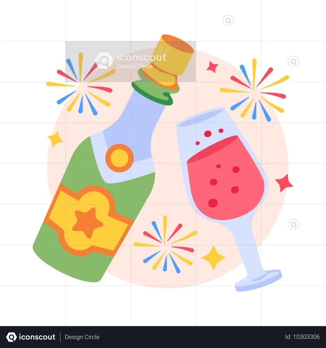 Fêtez la victoire avec du champagne  Illustration