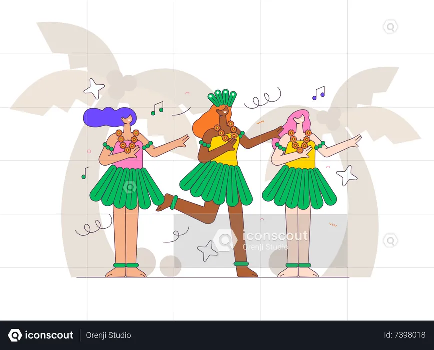 Celebration Hula dance  Illustration