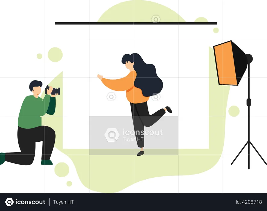 Celebrity photoshoot by male photographer  Illustration