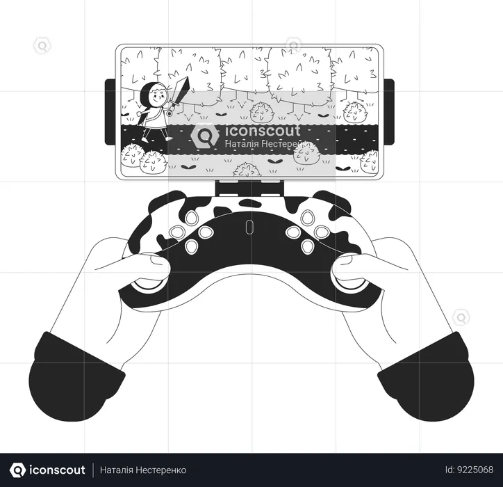 Cell phone gaming joystick  Illustration