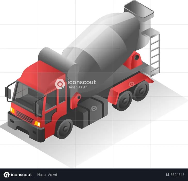 Cement mixer truck  Illustration