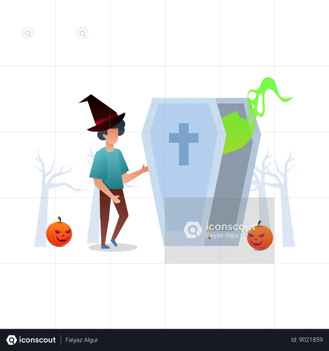 Cementerio de halloween  Ilustración