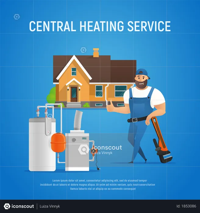 Central heating service  Illustration