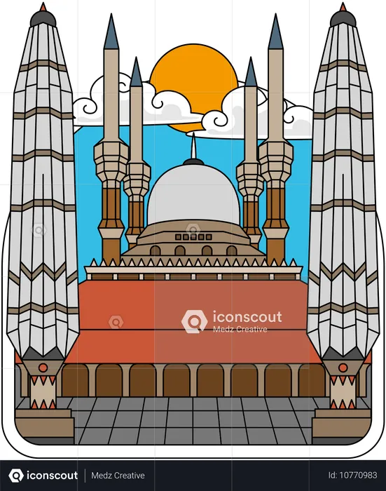 Central Java Grand Mosque  Illustration