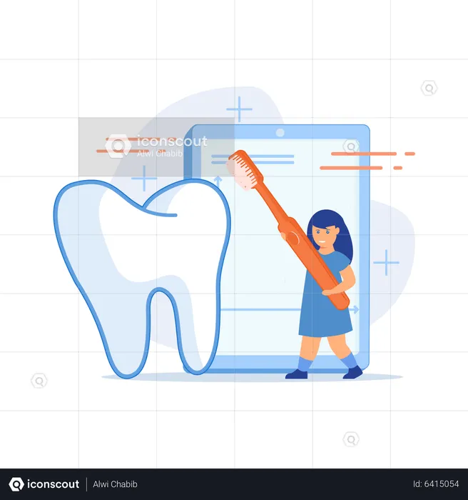 Cepillo de dientes eléctrico  Ilustración