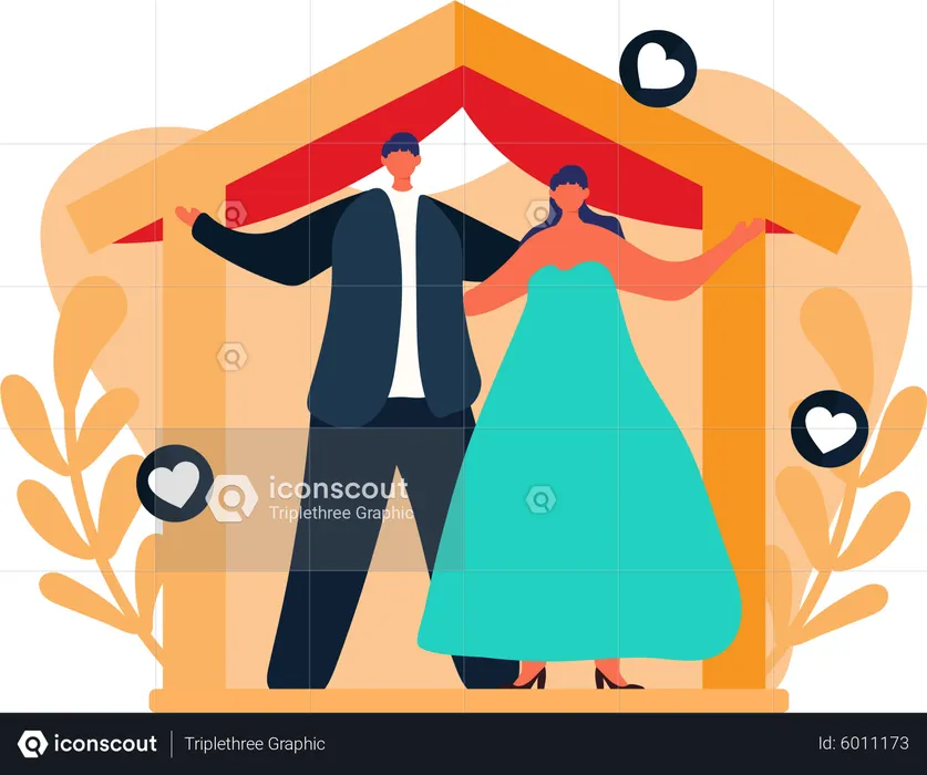 Ceremonia de la boda  Ilustración