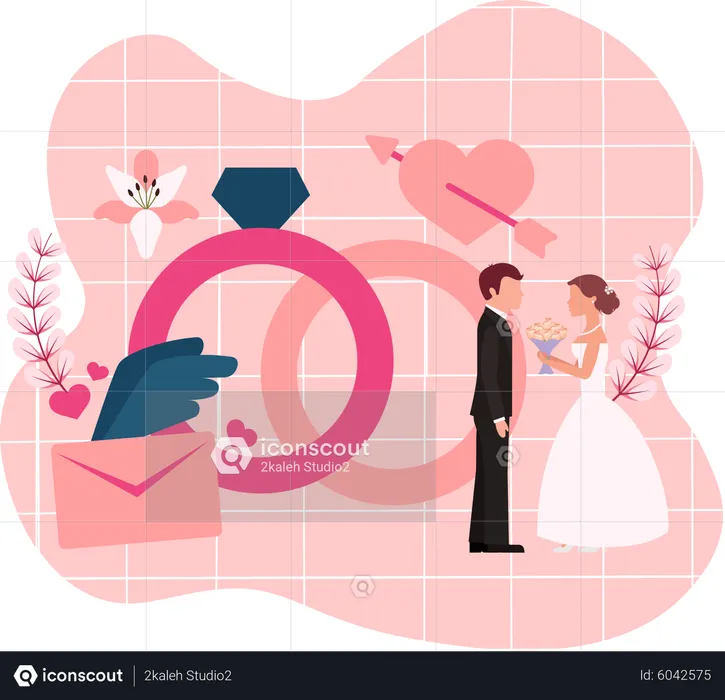 Ceremonia de la boda  Ilustración