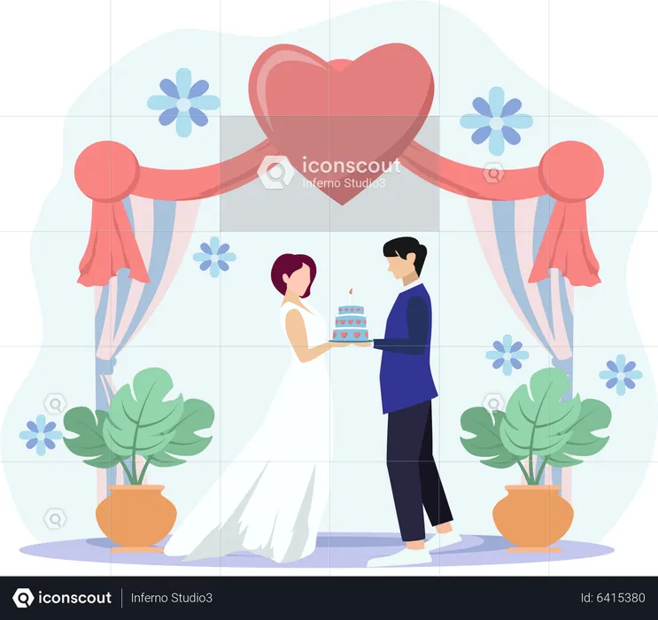 Ceremonia de la boda  Ilustración