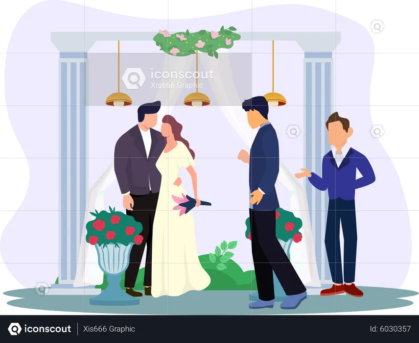 Cérémonie de mariage  Illustration