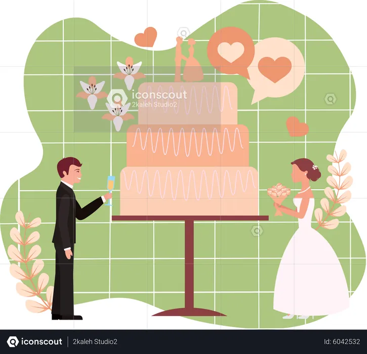 Cérémonie de mariage  Illustration