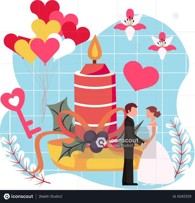 Cérémonie de mariage  Illustration