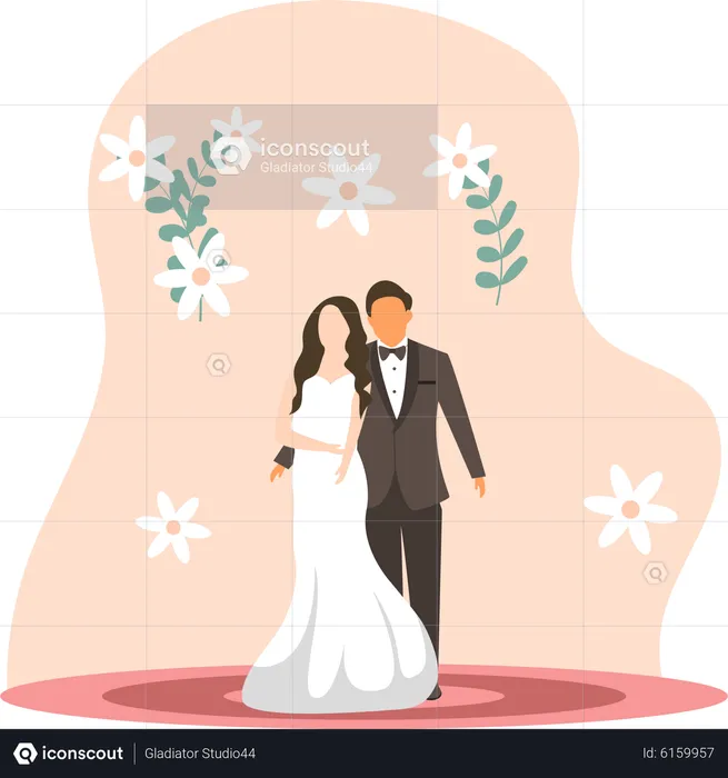 Cérémonie de mariage  Illustration