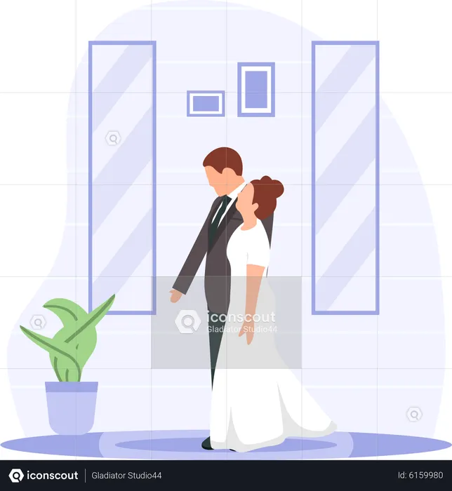 Cérémonie de mariage  Illustration