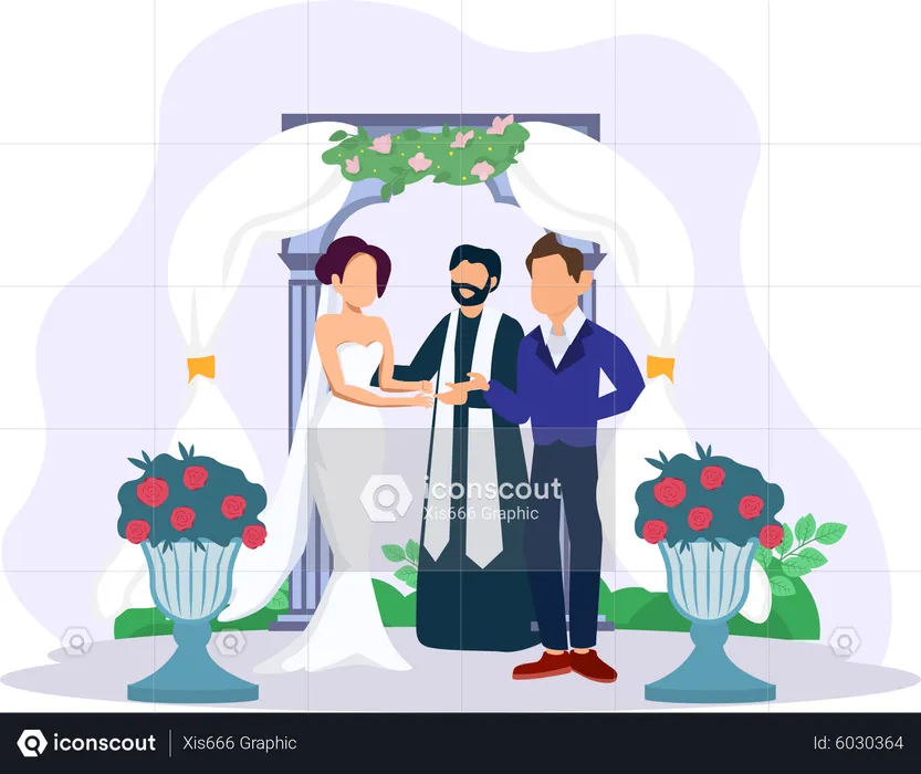 Cerimônia de casamento  Ilustração