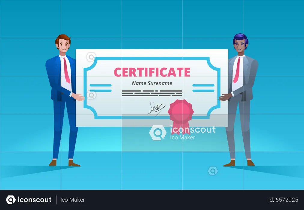 Pessoas de negócios com certificado  Ilustração