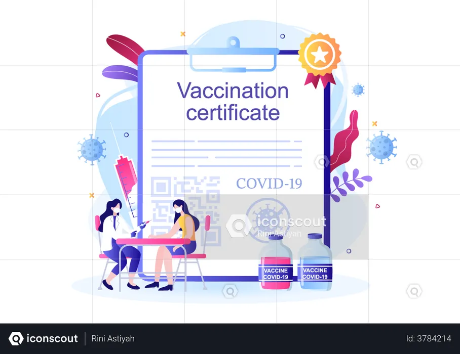 Certificado de Vacinação Covid-19  Ilustração