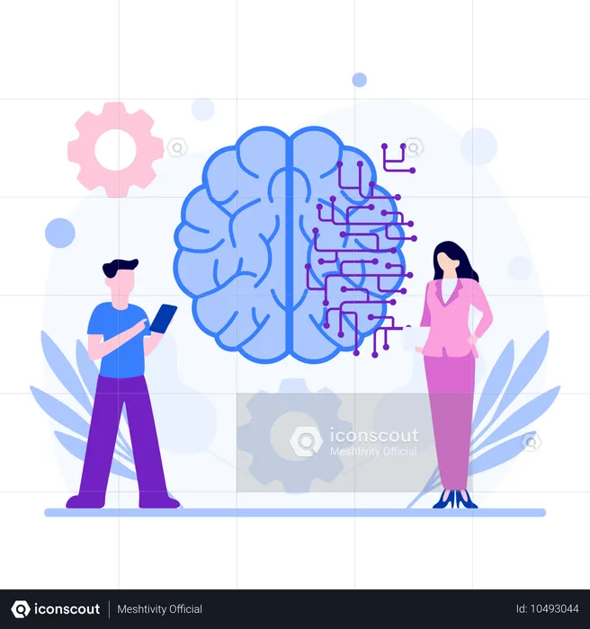 Le cerveau numérique est utile pour les professionnels du monde des affaires  Illustration