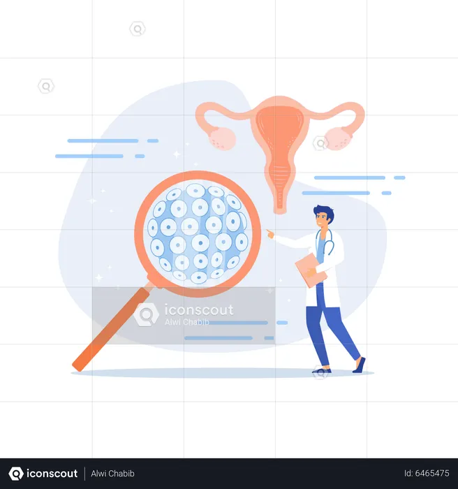 Cervical Cancer Diagnosis  Illustration