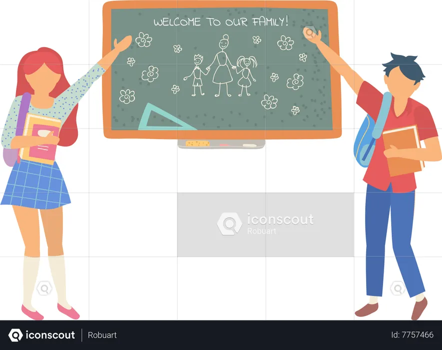 Chalkboard In Classroom  Illustration