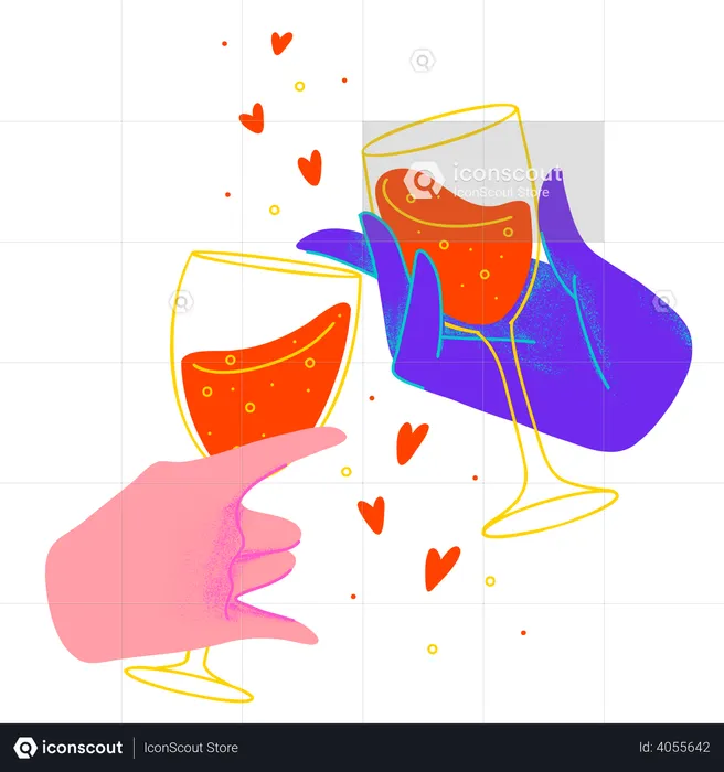 Champagne Toast  Illustration