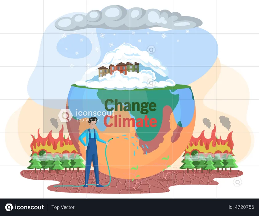 Change climate on earth atmosphere  Illustration