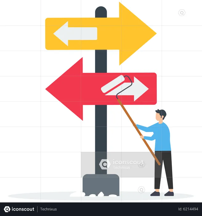 Change to opposite direction  Illustration