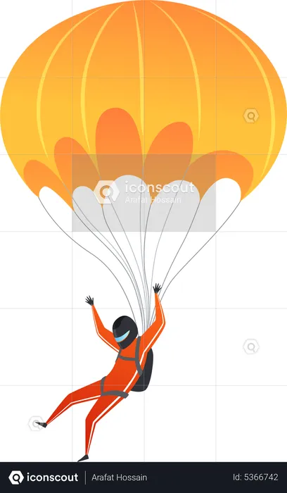 Character paragliding skydiving  Illustration