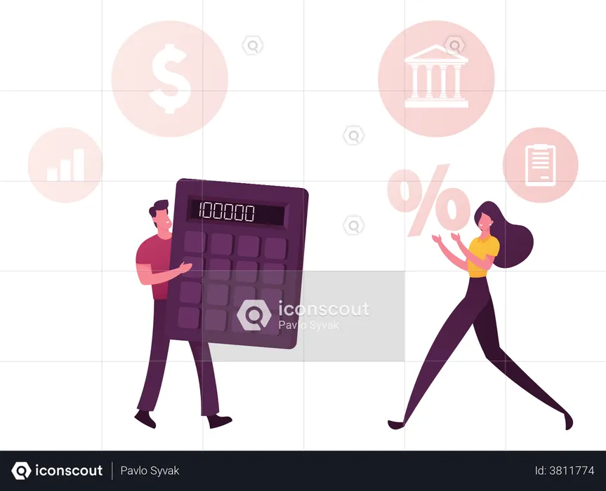 Characters Counting Credit Rating  Illustration