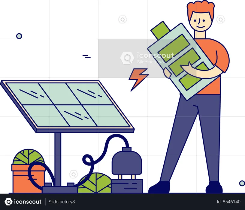 Best Charging Battery Using Solar Panel Illustration Download In Png And Vector Format 2760