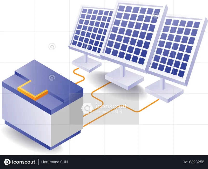 Charging generator from solar energy  Illustration