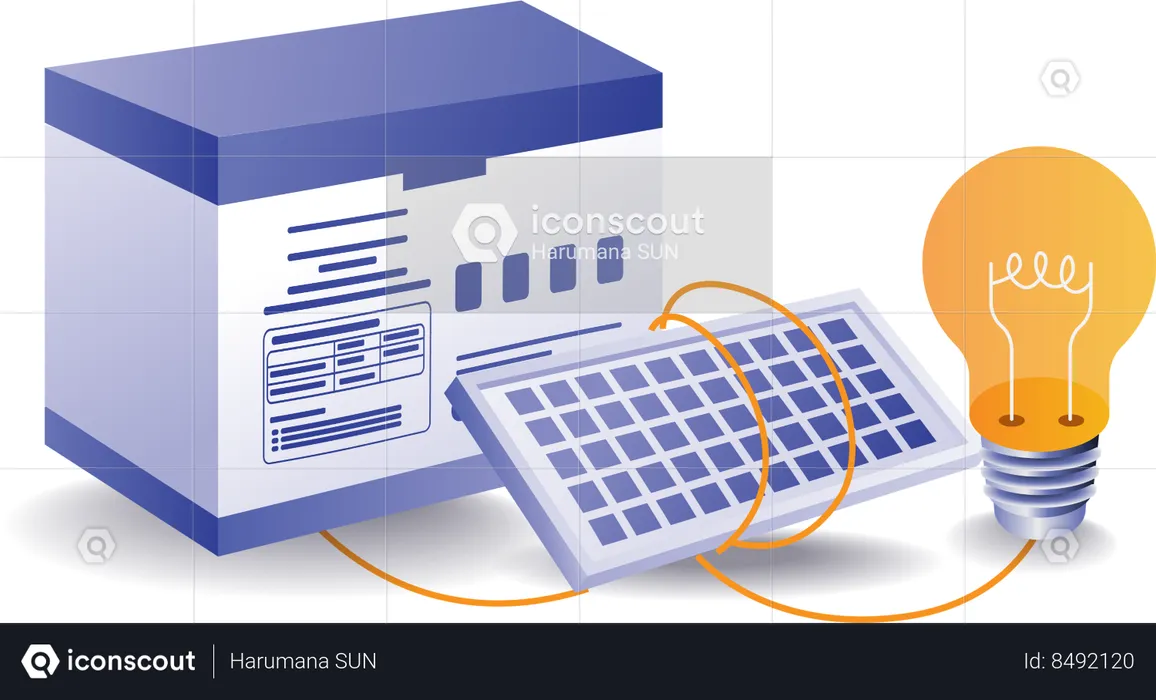 Charging solar panel  Illustration