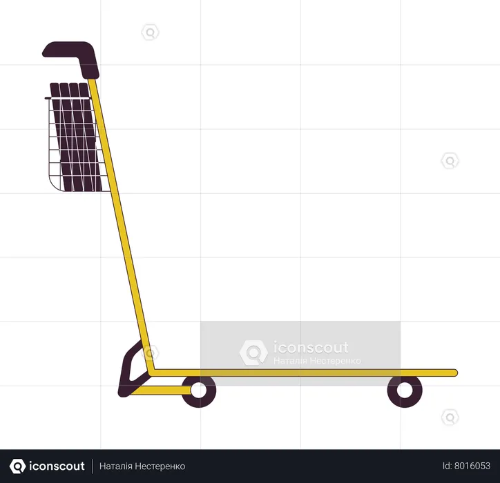 Chariot à bagages à l'aéroport  Illustration