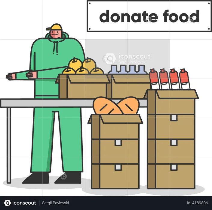 Charitable organization And Food Donation  Illustration