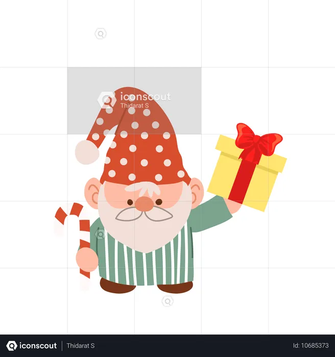 Charming cartoon Christmas gnome  Illustration