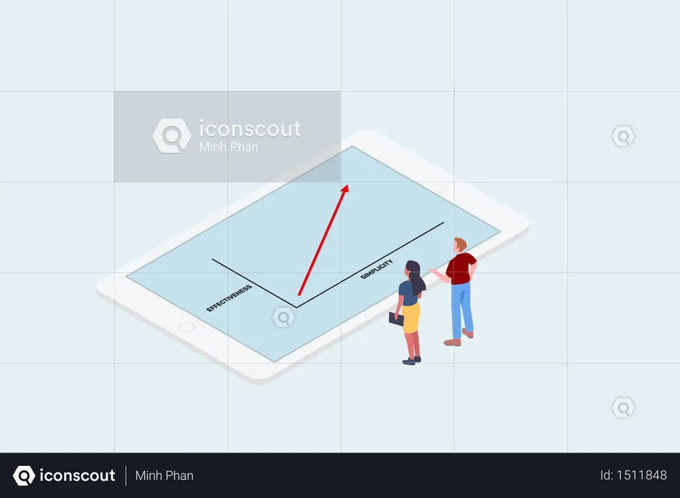 Chart of increasing Working simplicity and effectiveness  Illustration