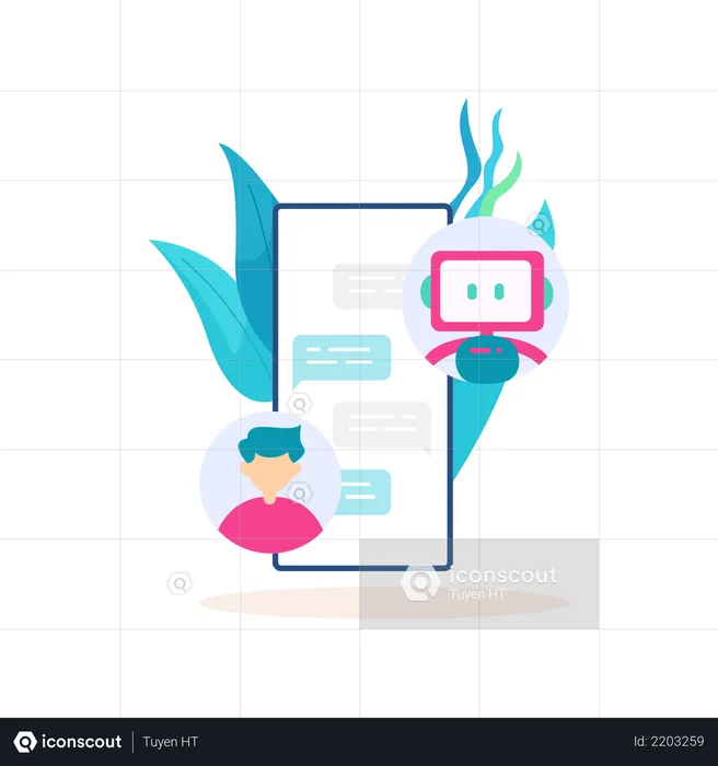 Chat Bot  Illustration