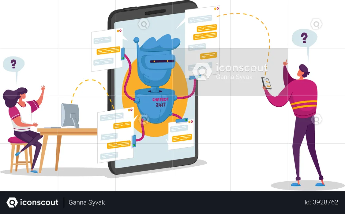 Chat bot application  Illustration