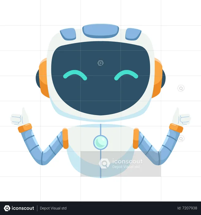 Chat bot gesturing thumbs up  Illustration